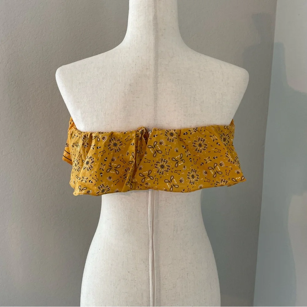 Vintage Yellow Bandana Tube Top Festival Wear Large Oppa - Picture 4 of 8